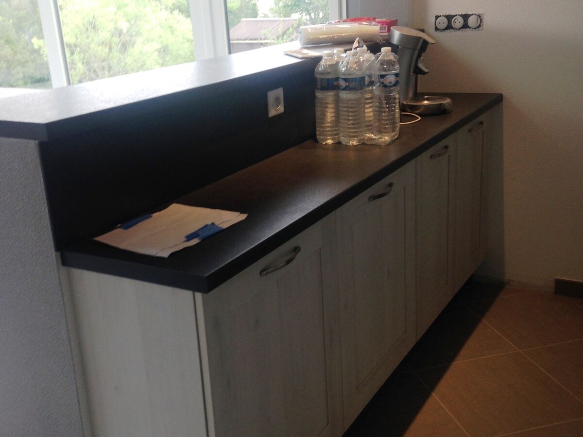 Cuisine avant-après sur mesure Trend Cube Artic wood