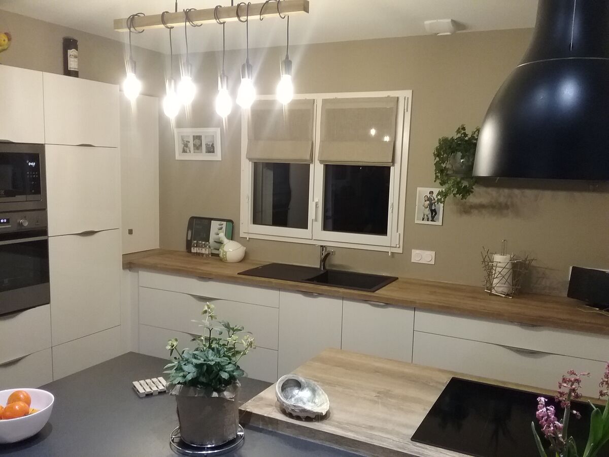 Cuisine avant-après sur mesure Light Blanc Brillant