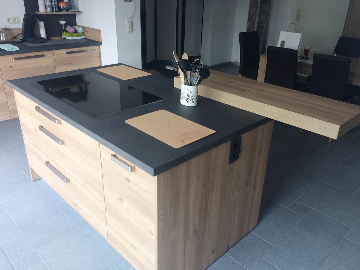 Cuisine avant-après sur mesure Trend Chêne Honey