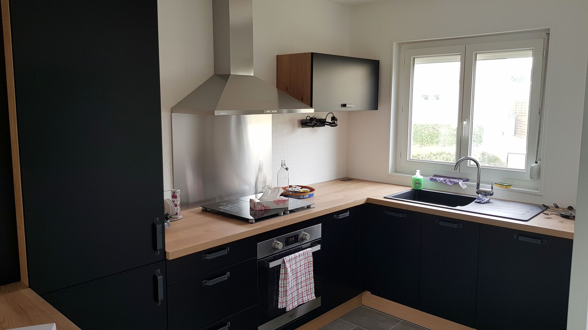 Cuisine équipée sur mesure Touch Noir Laqué Soft