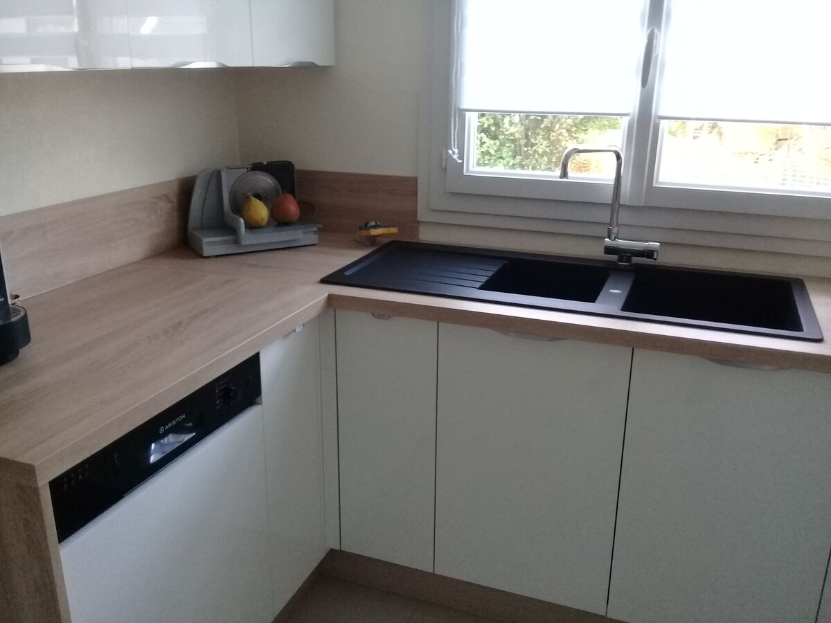 Cuisine avant-après sur mesure Light Blanc brillant