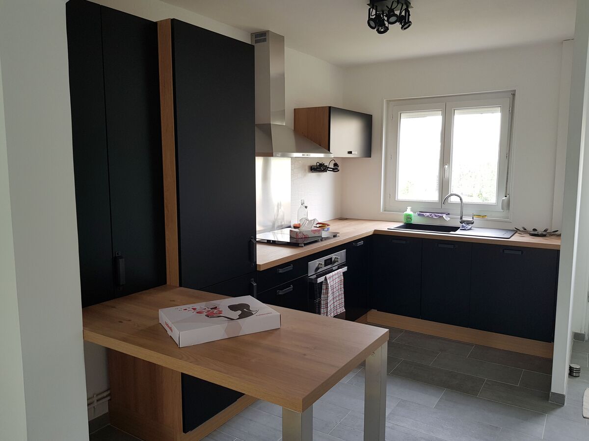 Rénovation cuisine équipée sur mesure Touch Noir Laqué Soft