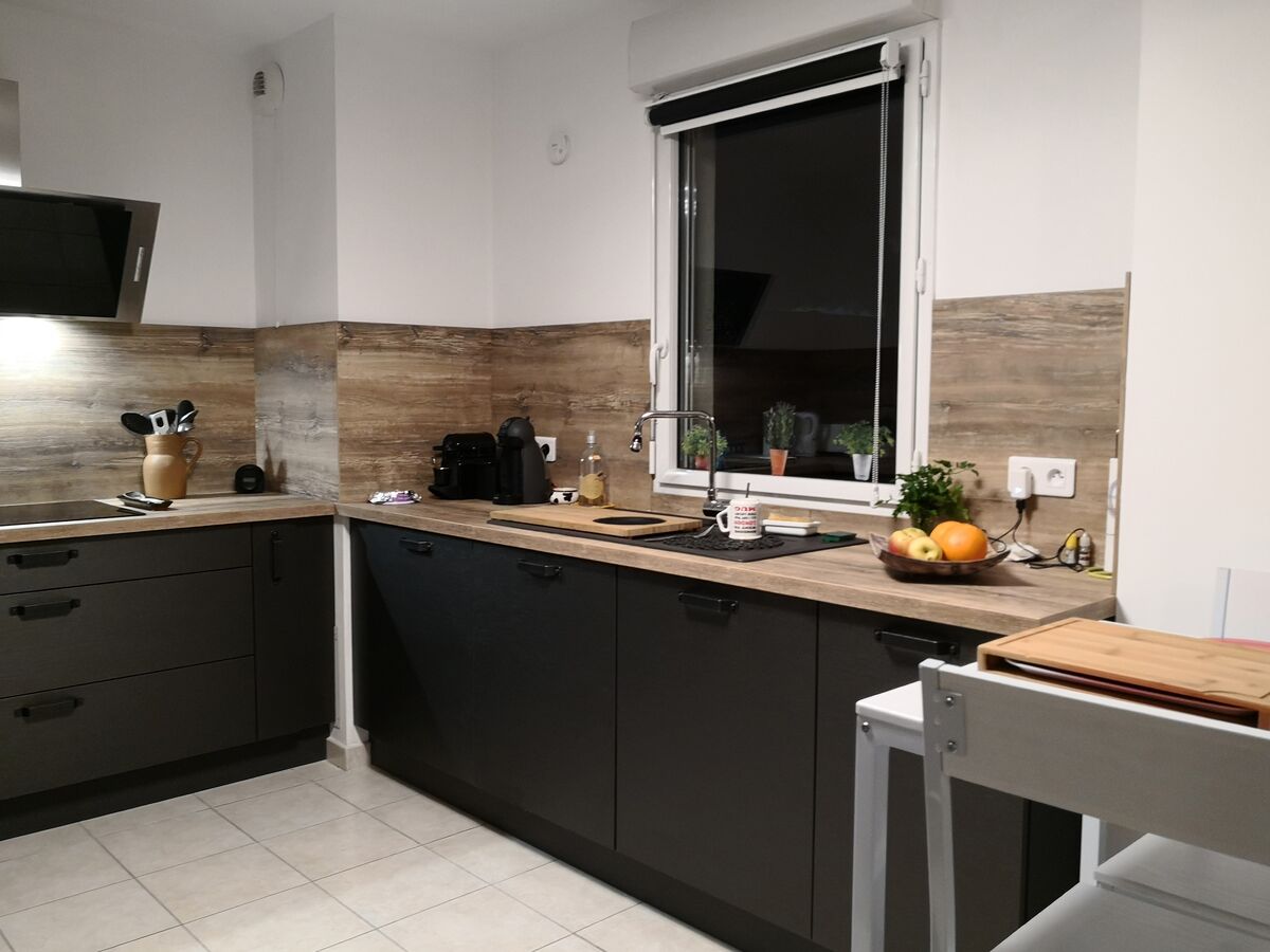 Cuisine avant-après sur mesure Label Métal Brossé