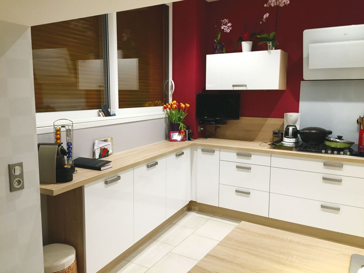 Cuisine avant-après sur mesure Light Blanc brillant