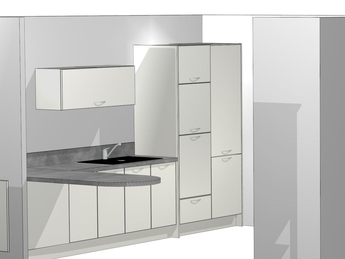 Cuisine avant-après sur mesure Light Blanc brillant