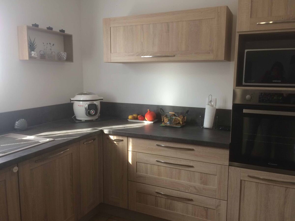 Cuisine avant-après sur mesure Trend Cube Chêne timber