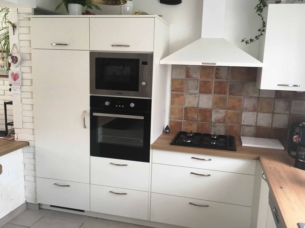 Cuisine avant-après sur mesure Trend + Blanc Mat