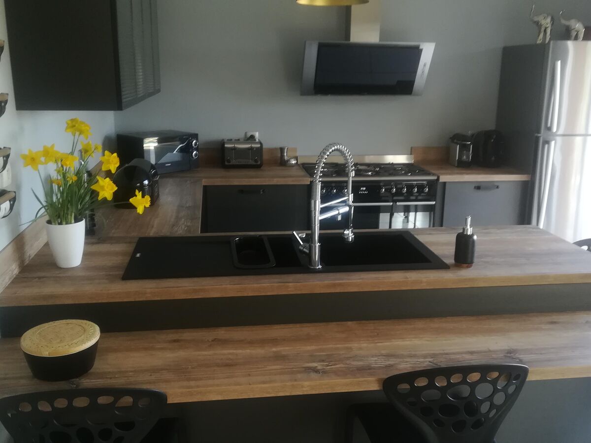 Rénovation cuisine équipée sur mesure Label Métal Brossé