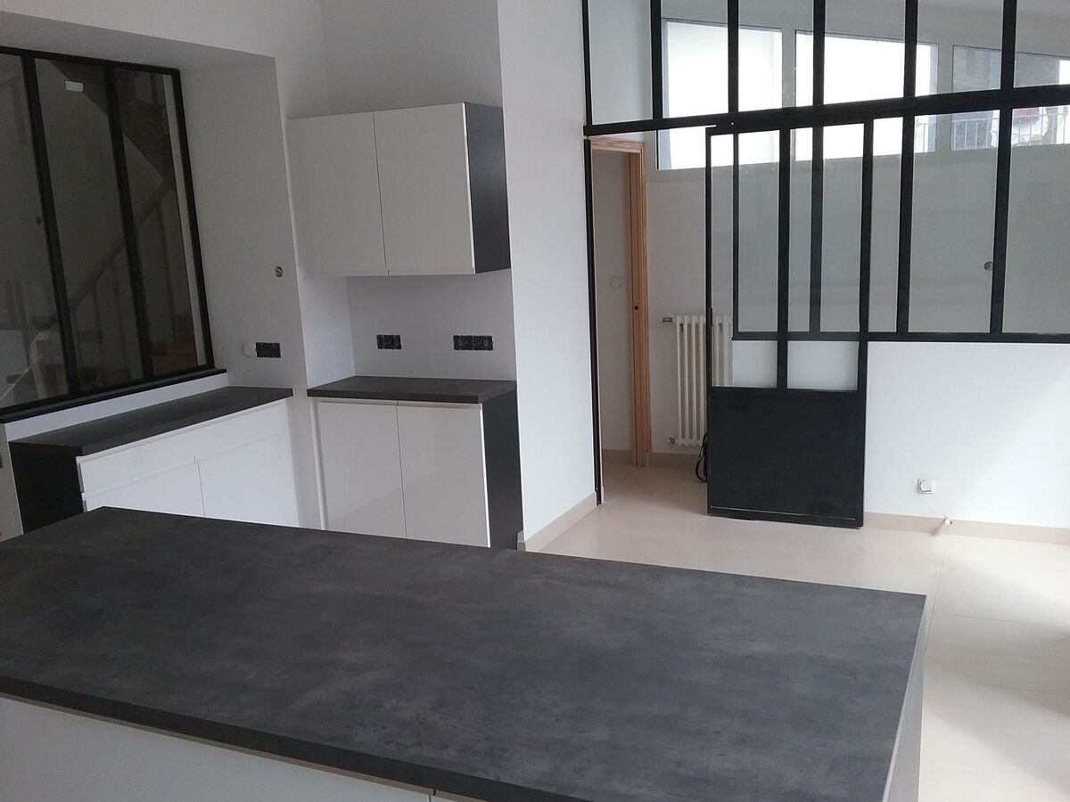 Cuisine avant-après sur mesure Pure Brillant Laqué Blanc Brillant