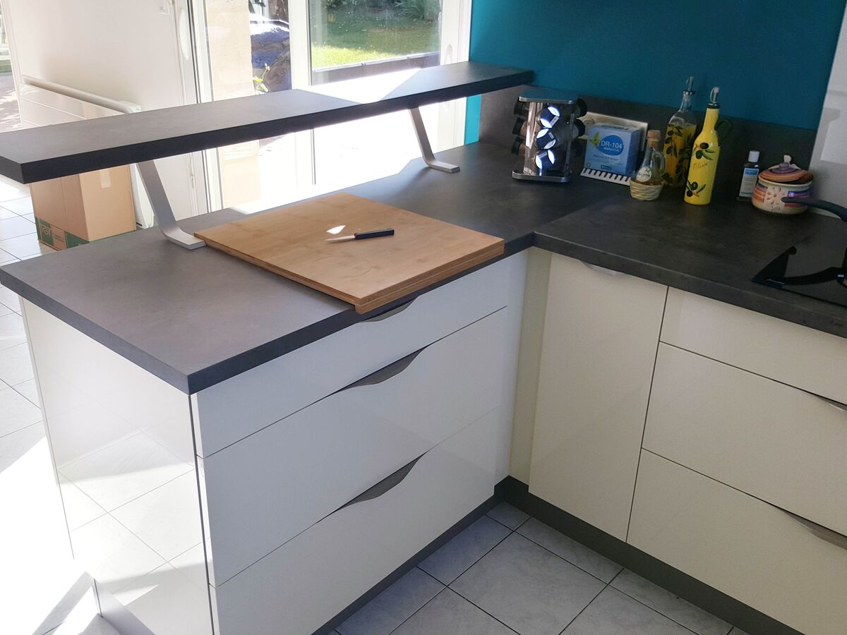 Cuisine avant-après sur mesure Light Blanc Brillant