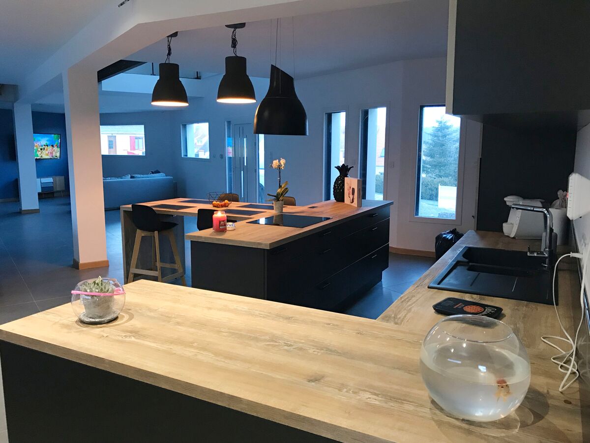 Cuisine avant-après sur mesure Light Grège majestic Brillant et Trend Ombre Soft