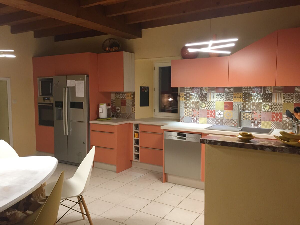 Cuisine équipée sur mesure Color Laqué Terre de Sienne