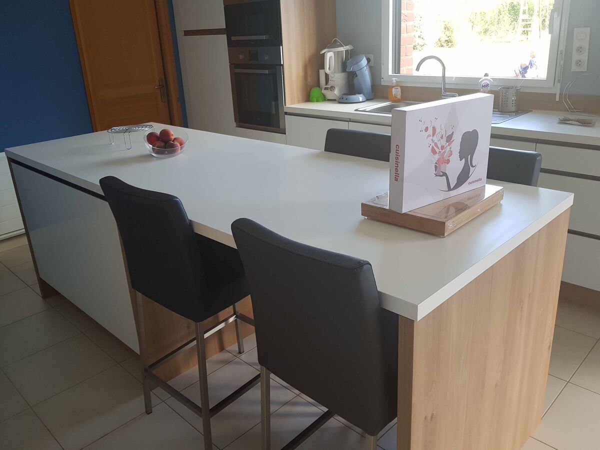 Cuisine avant-après sur mesure Light Blanc brillant