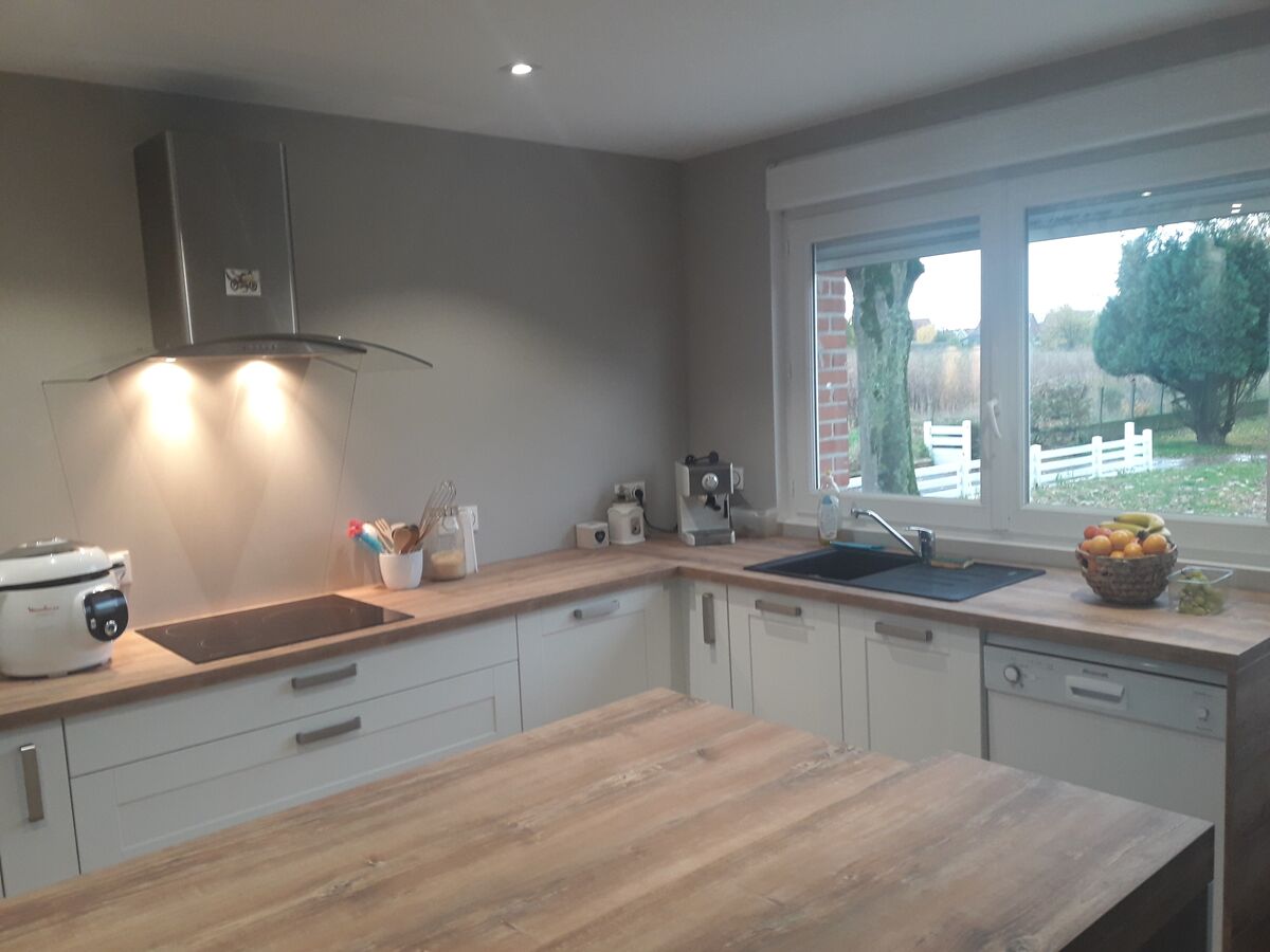 Cuisine avant-après sur mesure Trend Cube Blanc Mat