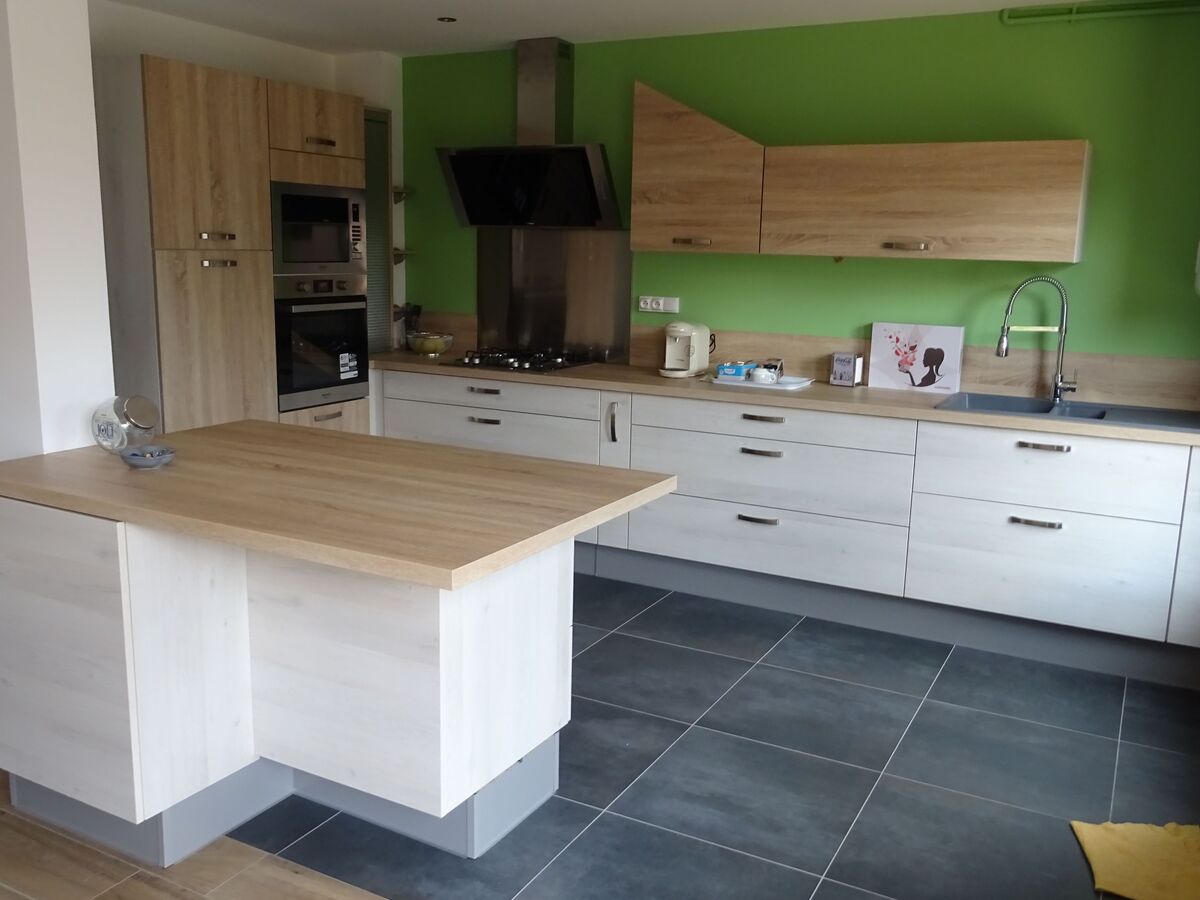 Rénovation cuisine équipée sur mesure Trend Chêne Timber et Vega Artic Wood