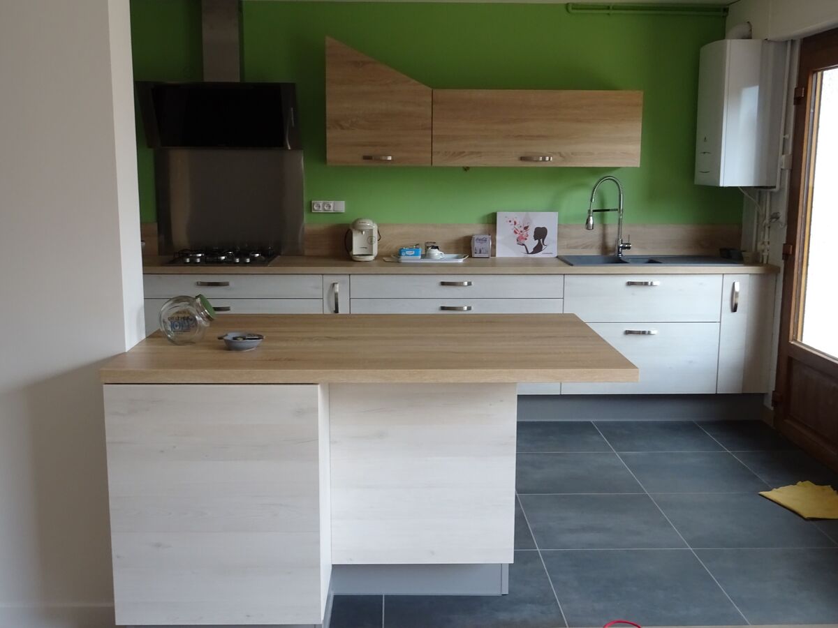 Cuisine avant-après sur mesure Trend Chêne Timber et Vega Artic Wood