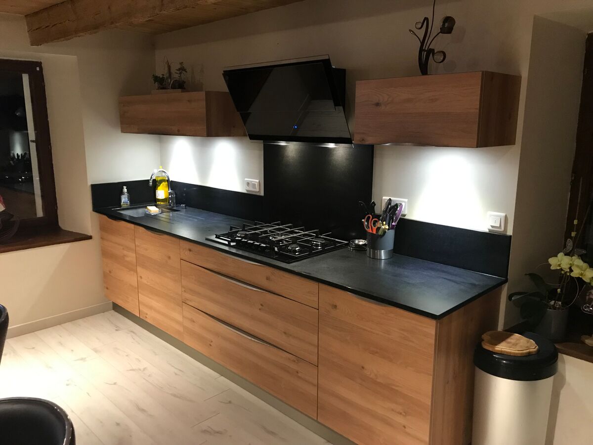 Cuisine avant-après sur mesure Trend Chêne Honey