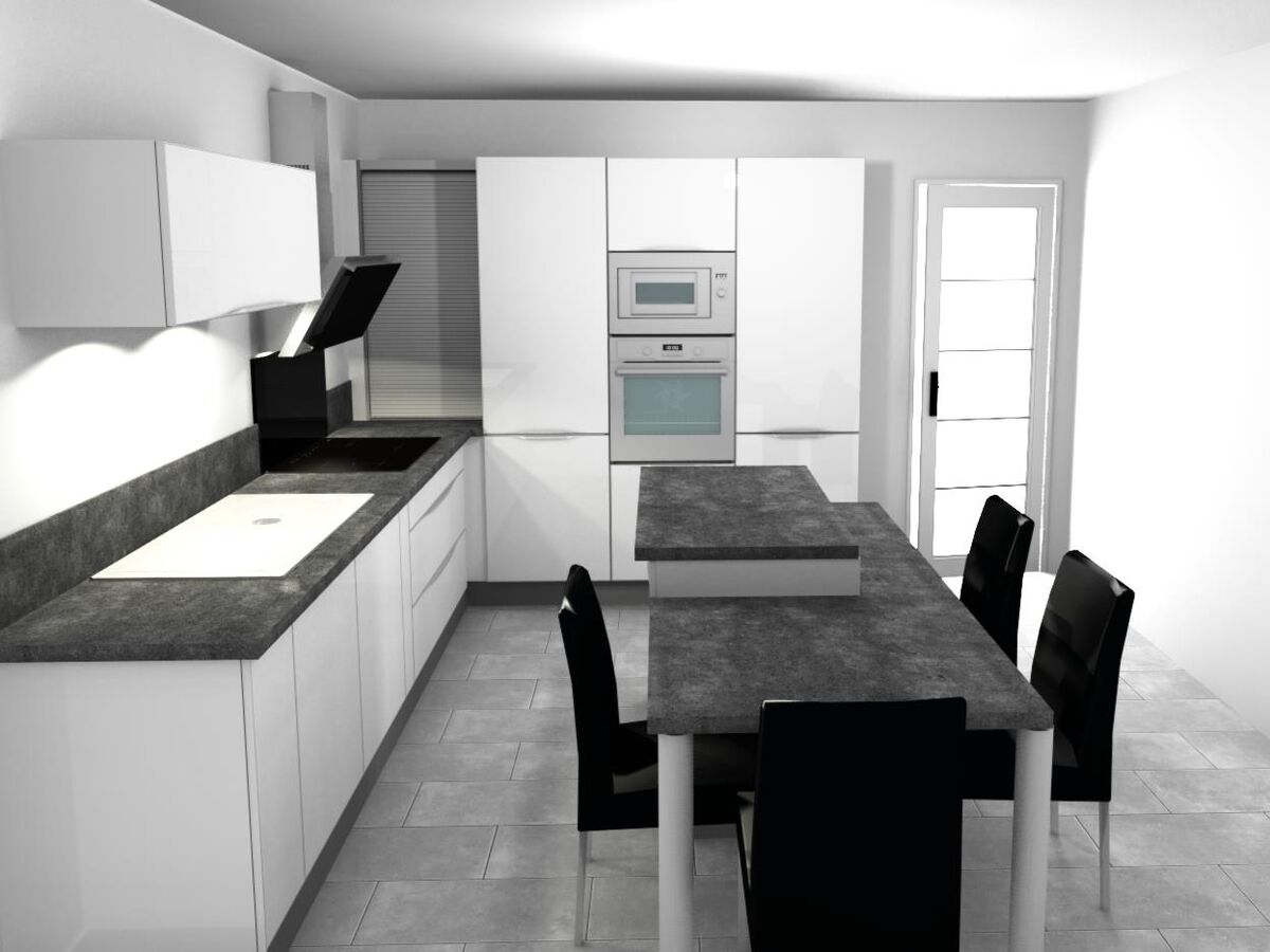 Cuisine avant-après sur mesure Light Blanc brillant