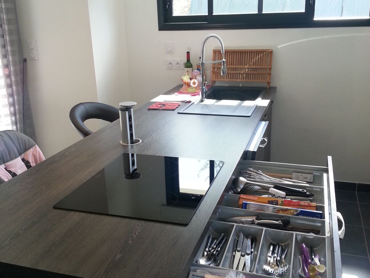 Cuisine avant-après sur mesure Light Blanc brillant