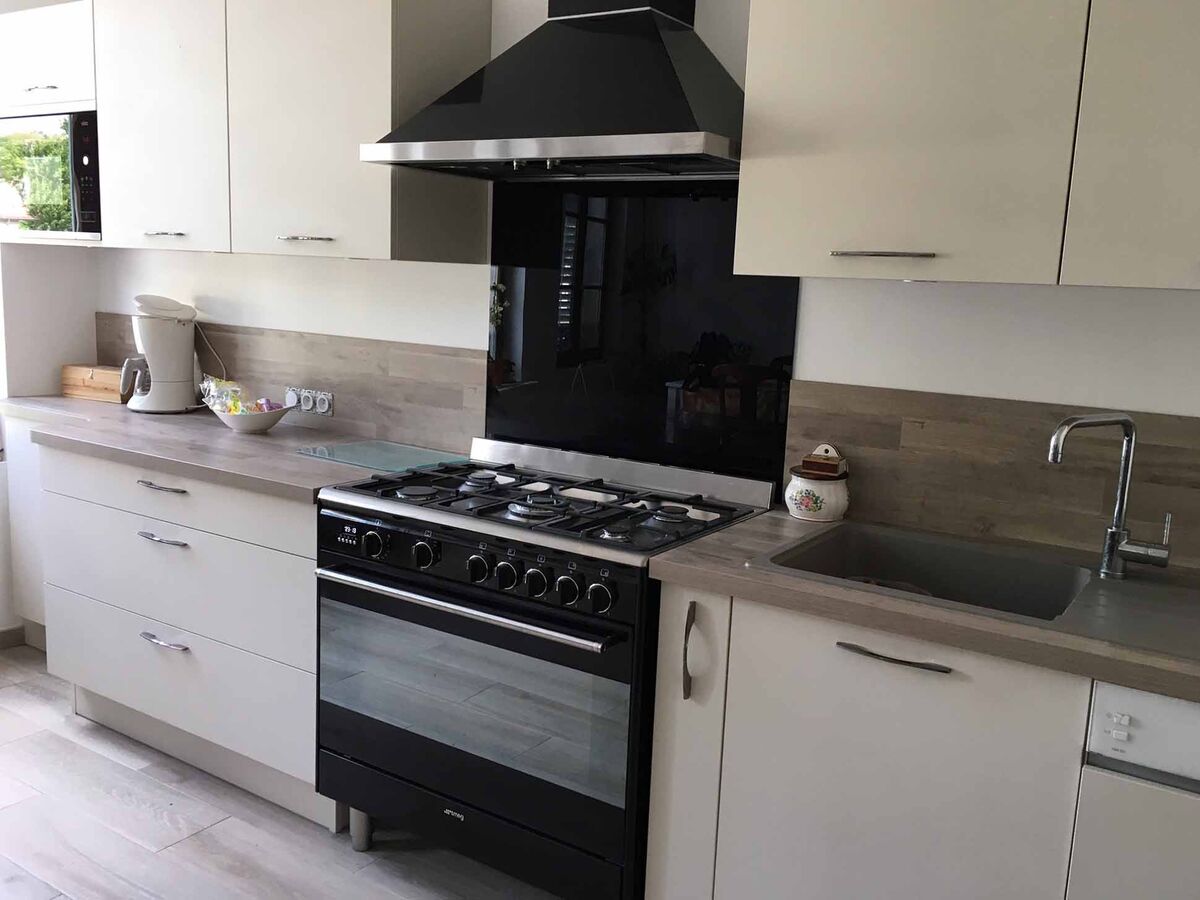 Cuisine avant-après sur mesure Trend Pannacotta mat