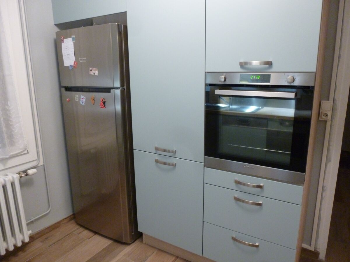 Rénovation cuisine équipée sur mesure Color Laquée Misty Blue