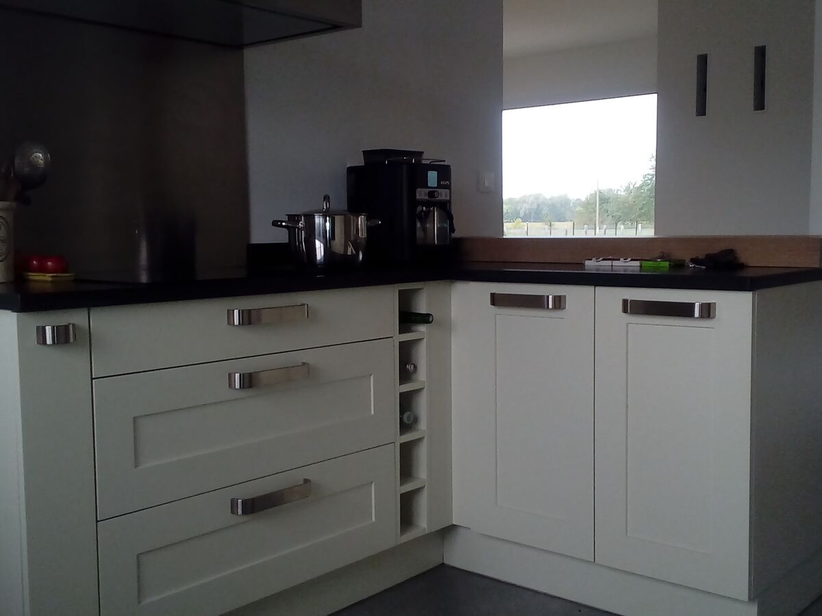 Cuisine avant-après sur mesure Wooden Blanc pores ouverts brossé