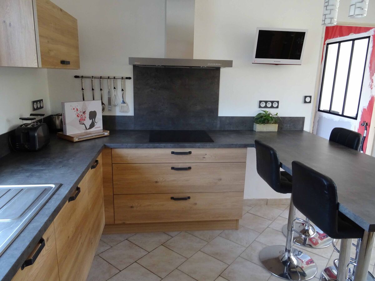 Cuisine avant-après sur mesure Trend + Chêne honey