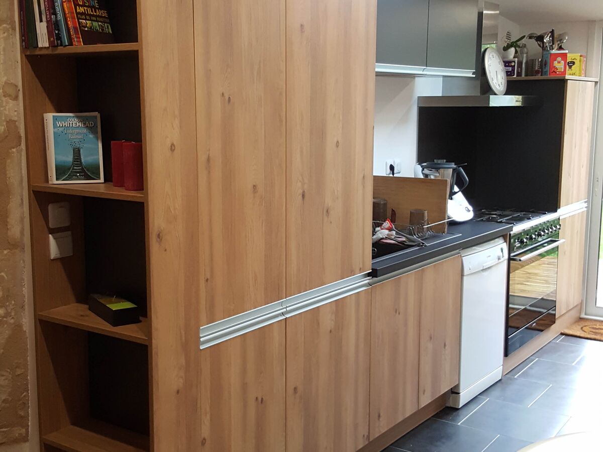 Renovation cuisine équipée sur mesure Trend Chene Honey et Ombre Soft