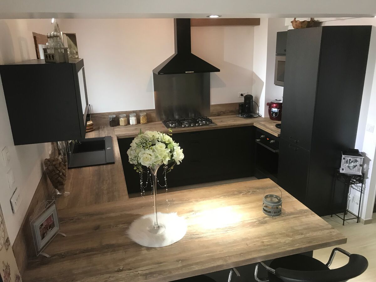 Cuisine avant-après sur mesure Label Métal Brossé