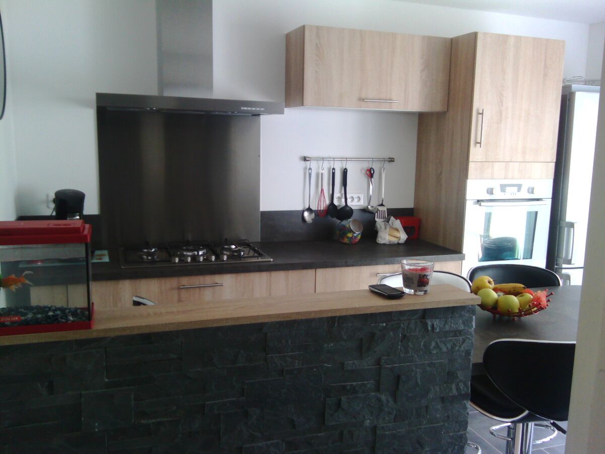 Rénovation cuisine sur mesure Vega + Chêne timber