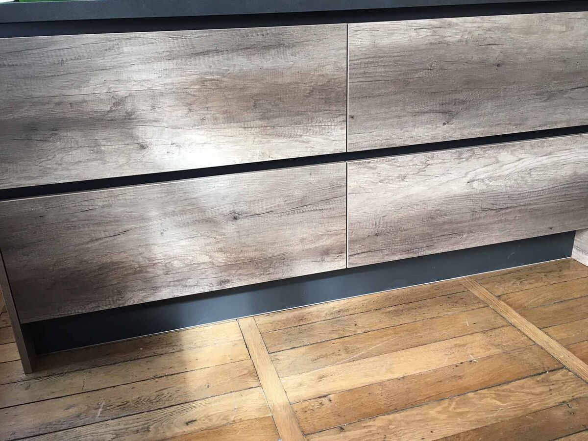 Cuisine avant-après sur mesure E Trend + Winoka