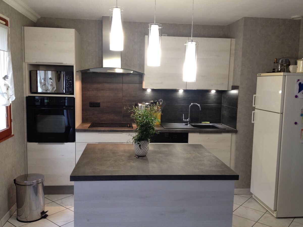 Cuisine avant-après sur mesure Trend + Artic wood