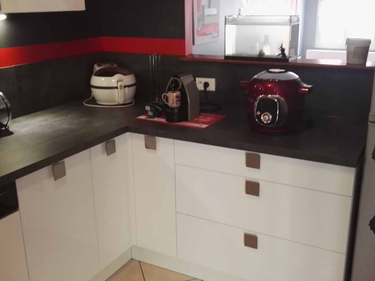 Cuisine avant-après sur mesure Light Blanc brillant