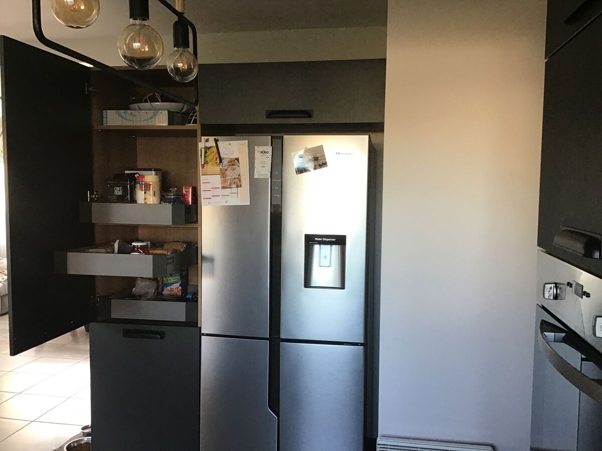 Cuisine avant-après sur mesure Label Métal Brossé