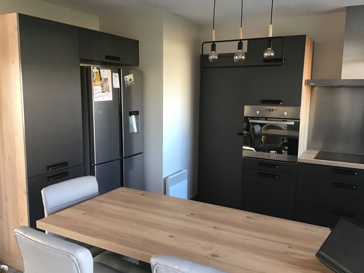 Cuisine avant-après sur mesure Label Métal Brossé