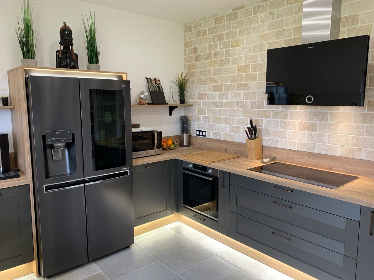 Cuisine avant-après sur mesure LABEL CUBE Metal Brossé