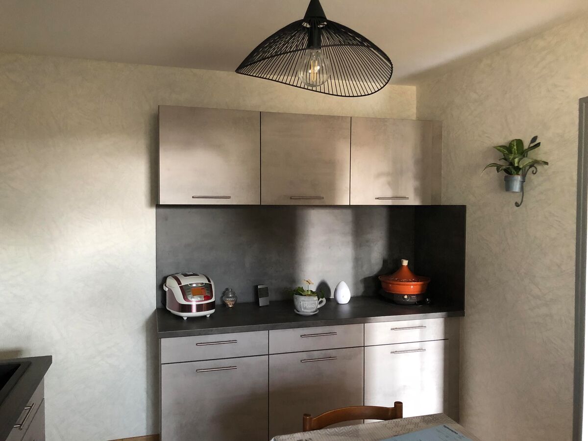 Rénovation cuisine équipée sur mesure Trend Béton Clair