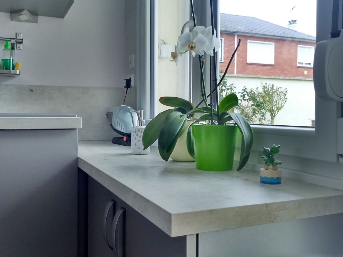 Cuisine avant-après sur mesure Trend Quartz Métal et Color Vert Pomme