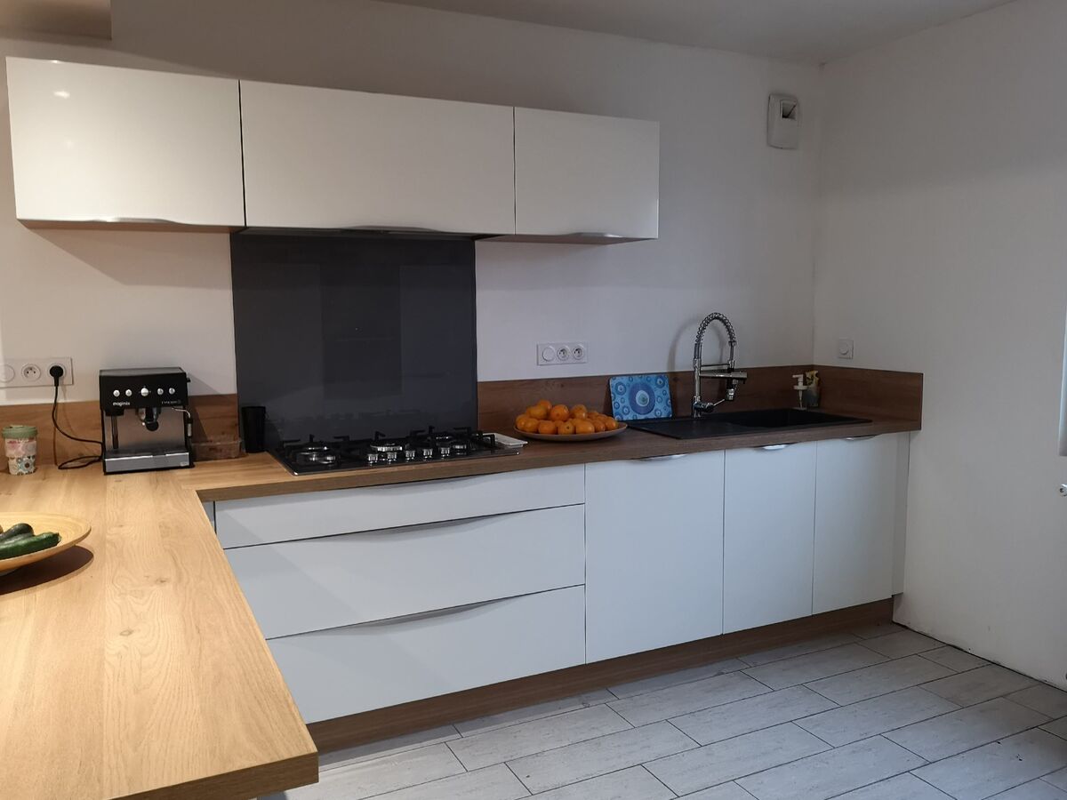 Cuisine avant-après sur mesure Light Blanc Brillant