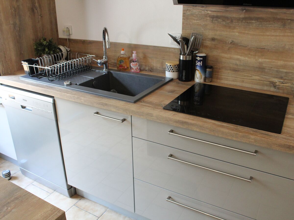 Cuisine avant-après sur mesure Light Grège Majestic Brillant