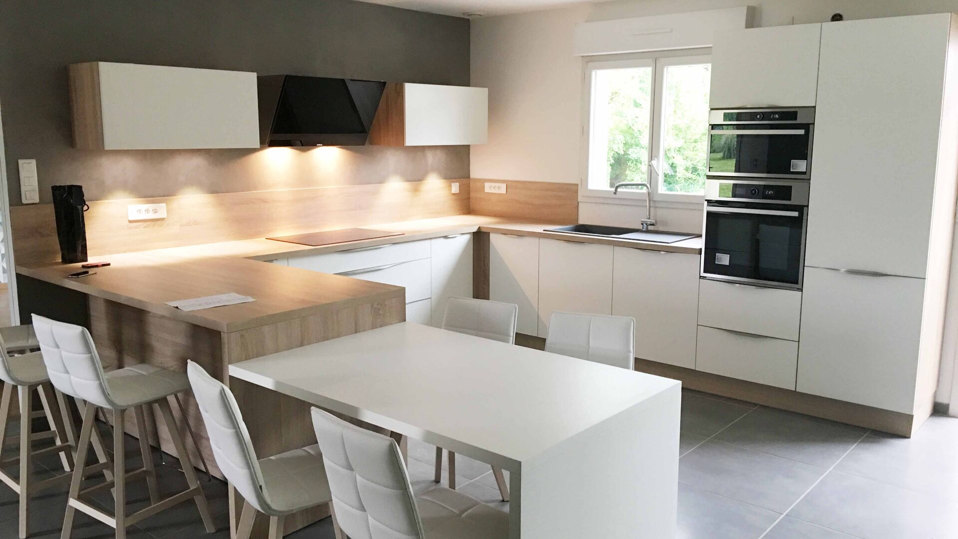 Cuisine équipée sur mesure Color Laqué blanc