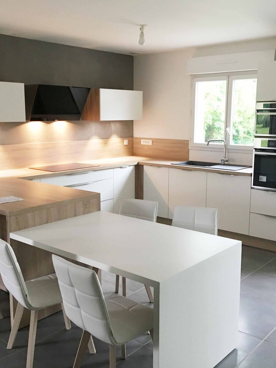 Cuisine équipée sur mesure Color Laqué blanc