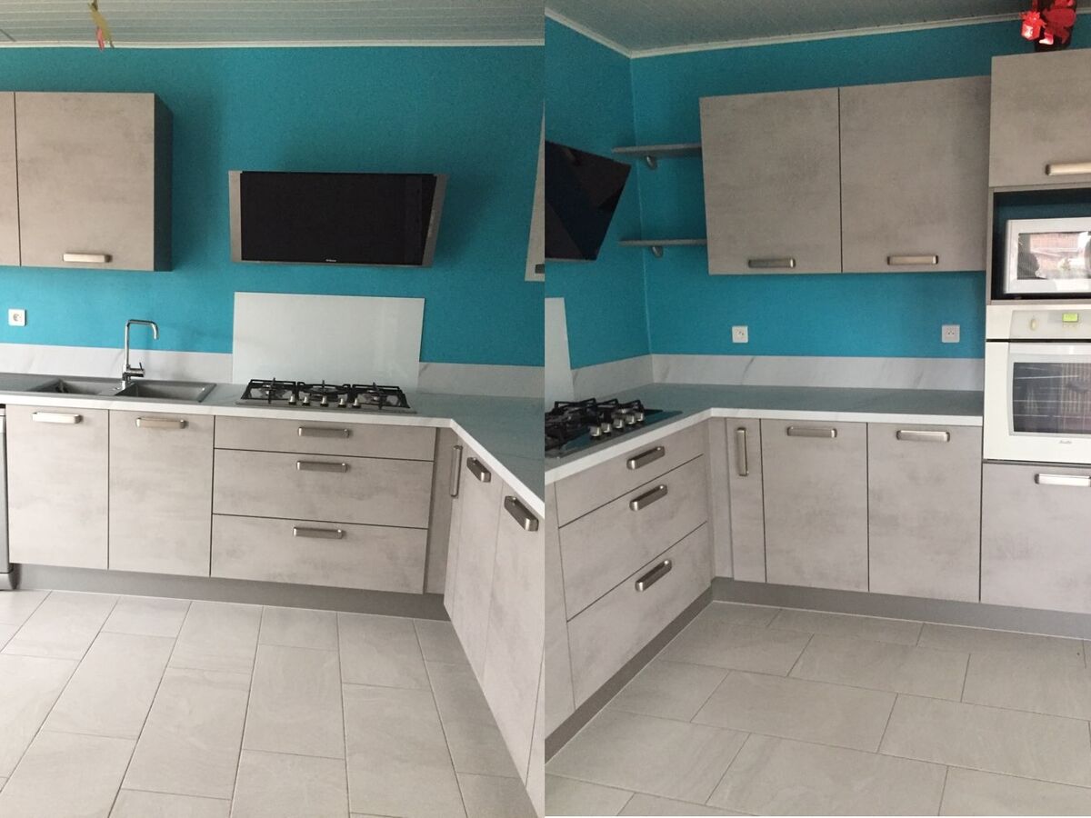 Rénovation cuisine équipée sur mesure Trend Béton Clair