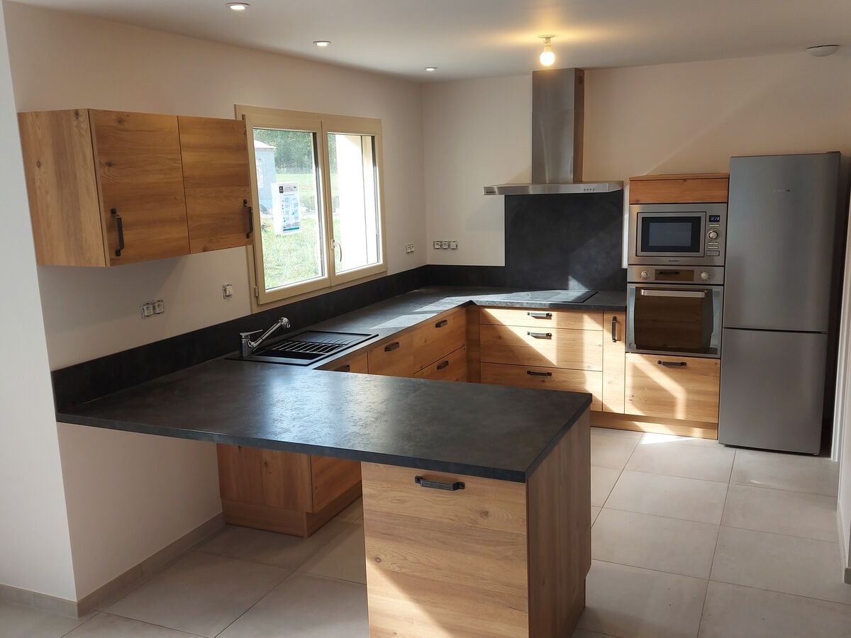 Cuisine avant-après sur mesure Trend Chêne Honey