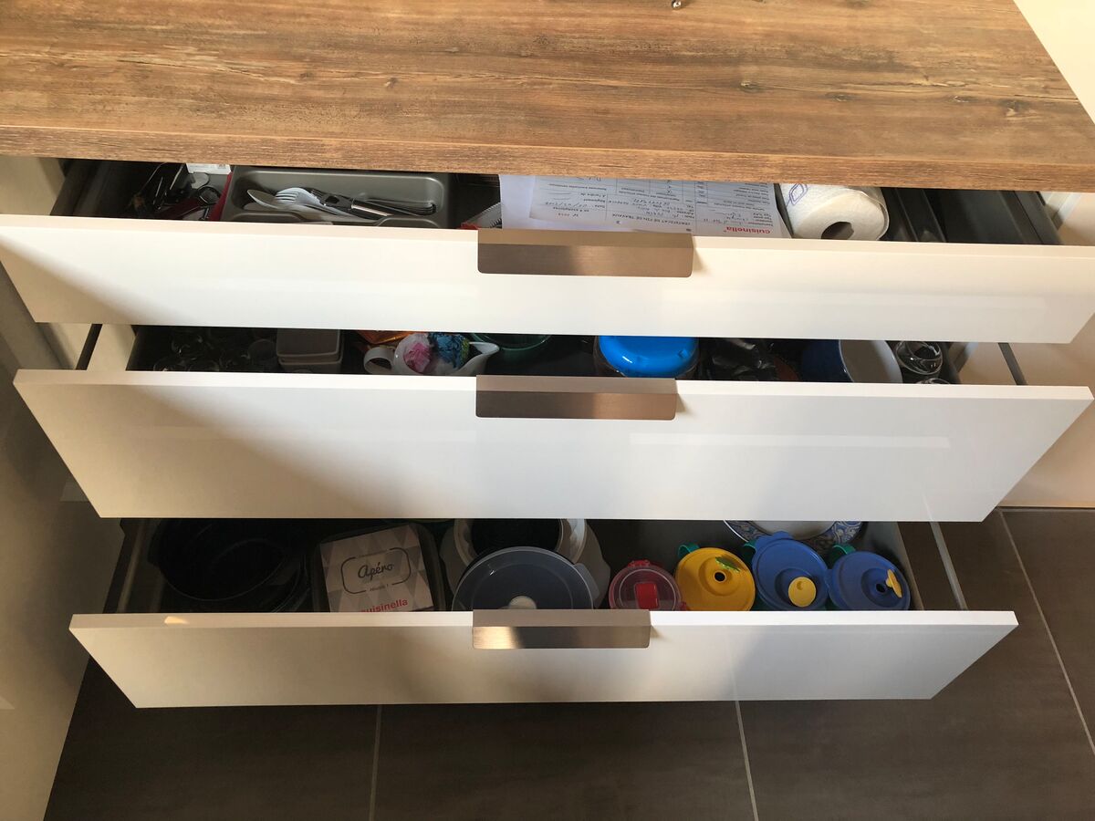 Cuisine avant-après sur mesure Light Blanc Brillant