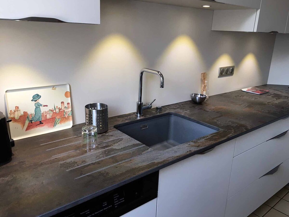 Cuisine avant-après sur mesure Trend Pannacotta mat