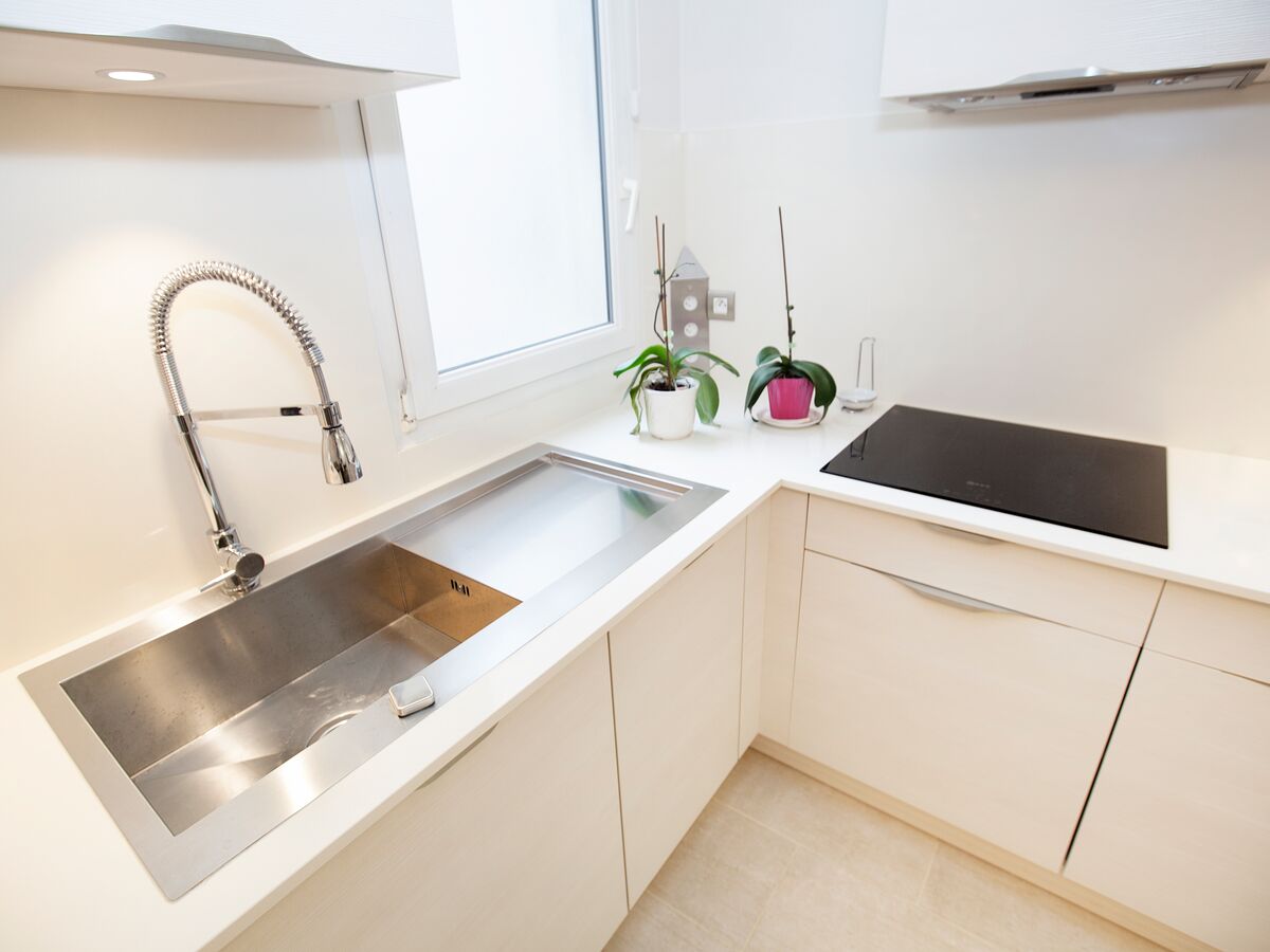 Cuisine avant-après sur mesure Trend + Blanc Mat