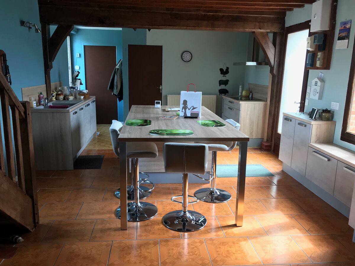 Cuisine avant-après sur mesure Vega Béton Clair