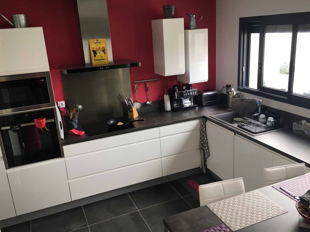 Cuisine équipée sur mesure Pure Brillant Blanc Brillant