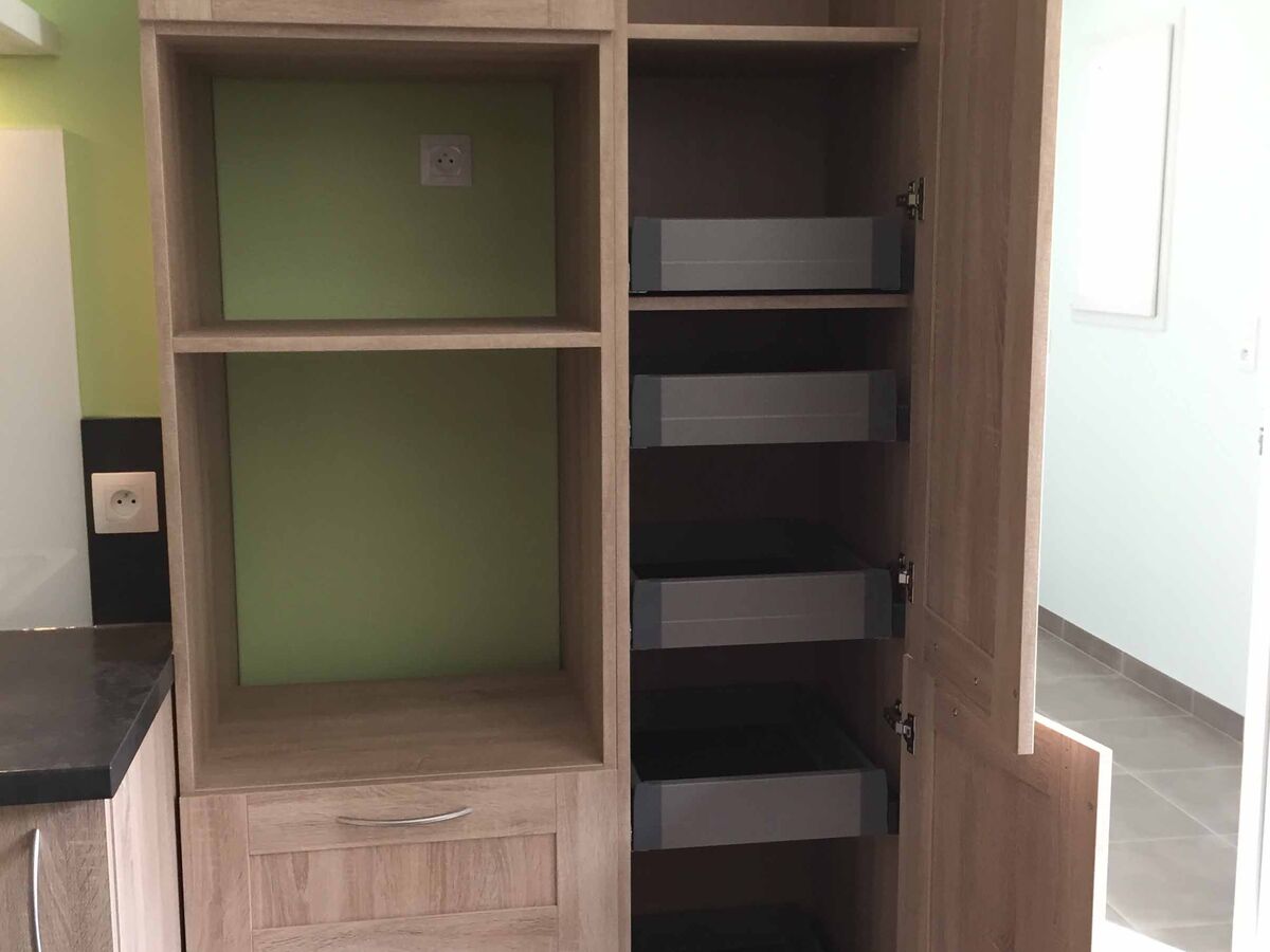 Cuisine avant-après sur mesure Trend Cube Chêne timber